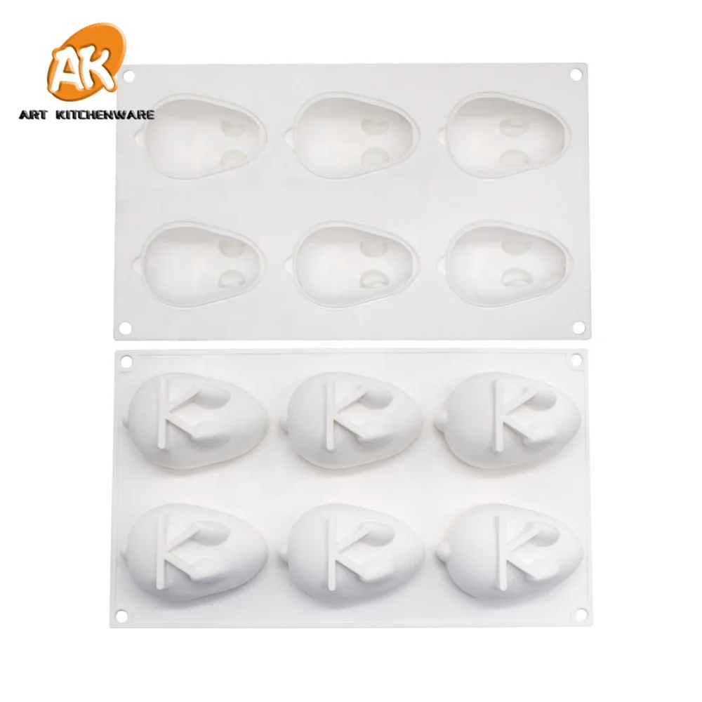 AK Easter 6 cavies Rabbit 3D Silicone Mousse Cake Molds for Bakery DIY Jelly Moulds Kitchenware DIY Chocolate Soap Molds MC-127