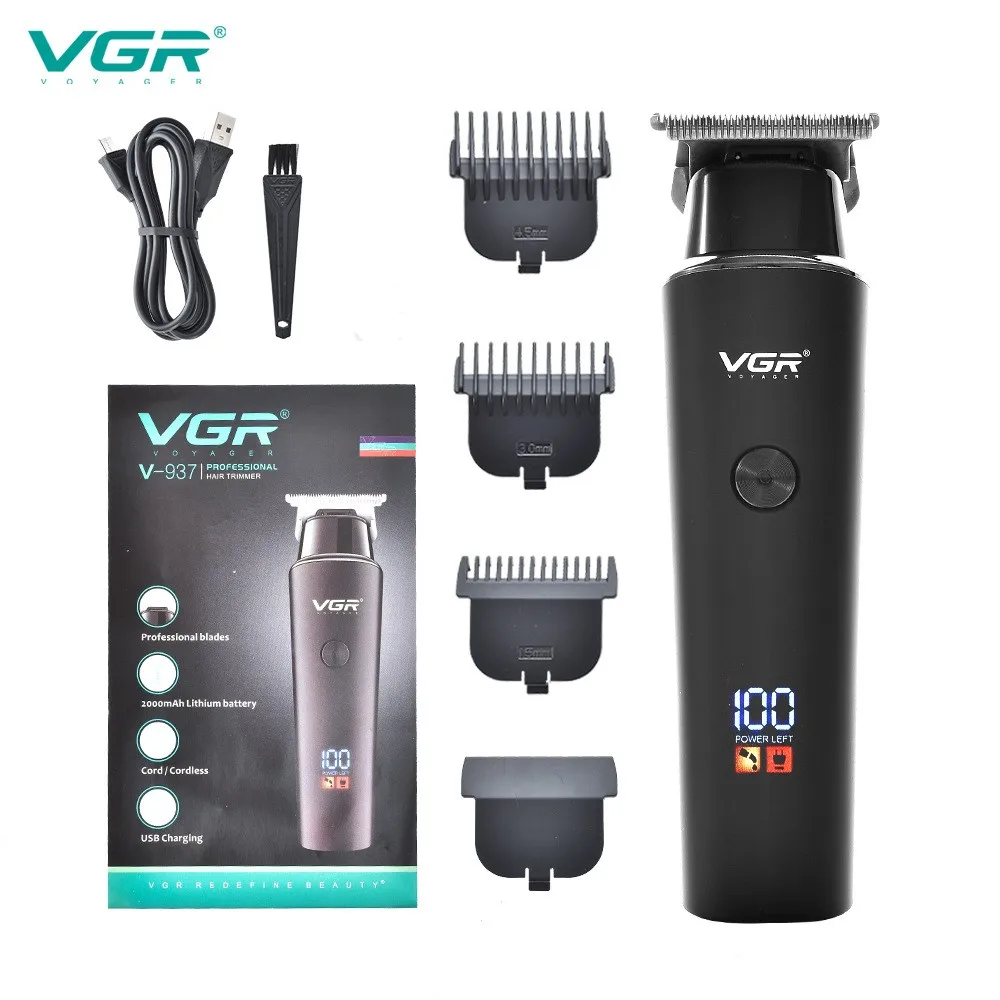 VGR Professional Cutting Machine Usb Rechargeable Hair Removal Electric Barber Cordless Shaver Hair Trimmer For Men