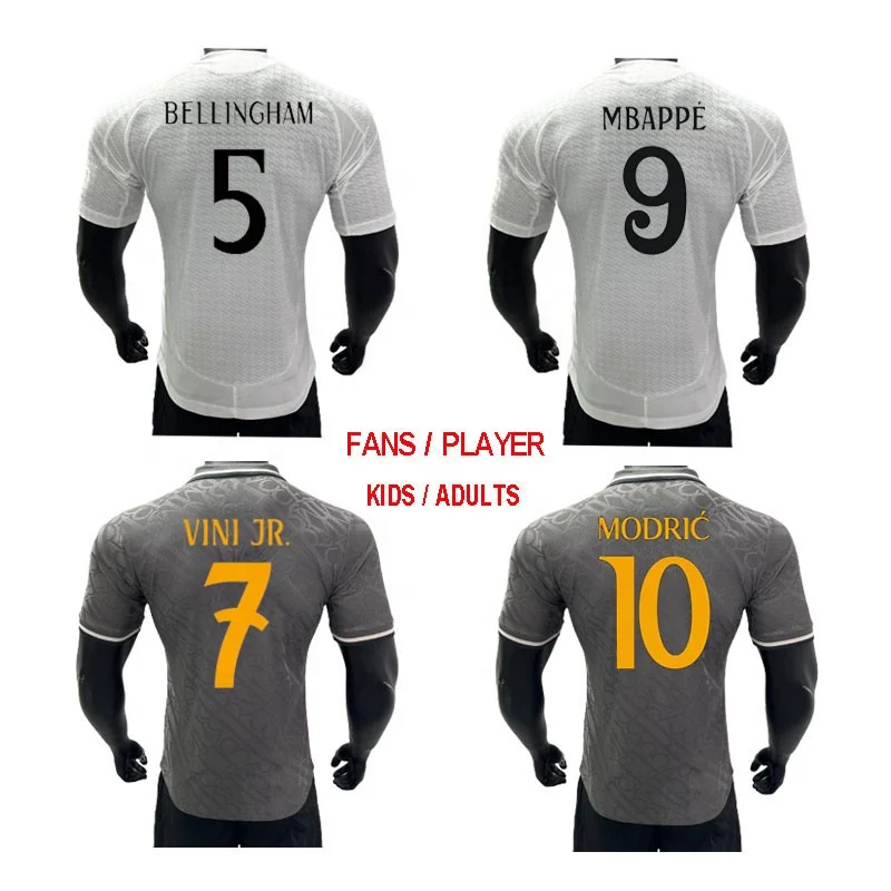 24/25 New Season Football Uniform Jersey Set Soccer Jersey Soccer Wear Fans/Player Camisas de Futbol VINI Mbappe Jersey