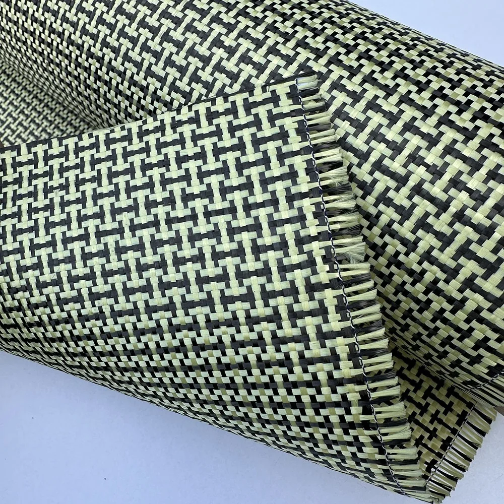 Customized colored prepreg carbon aramid fiber fabric wholesale price 1+1