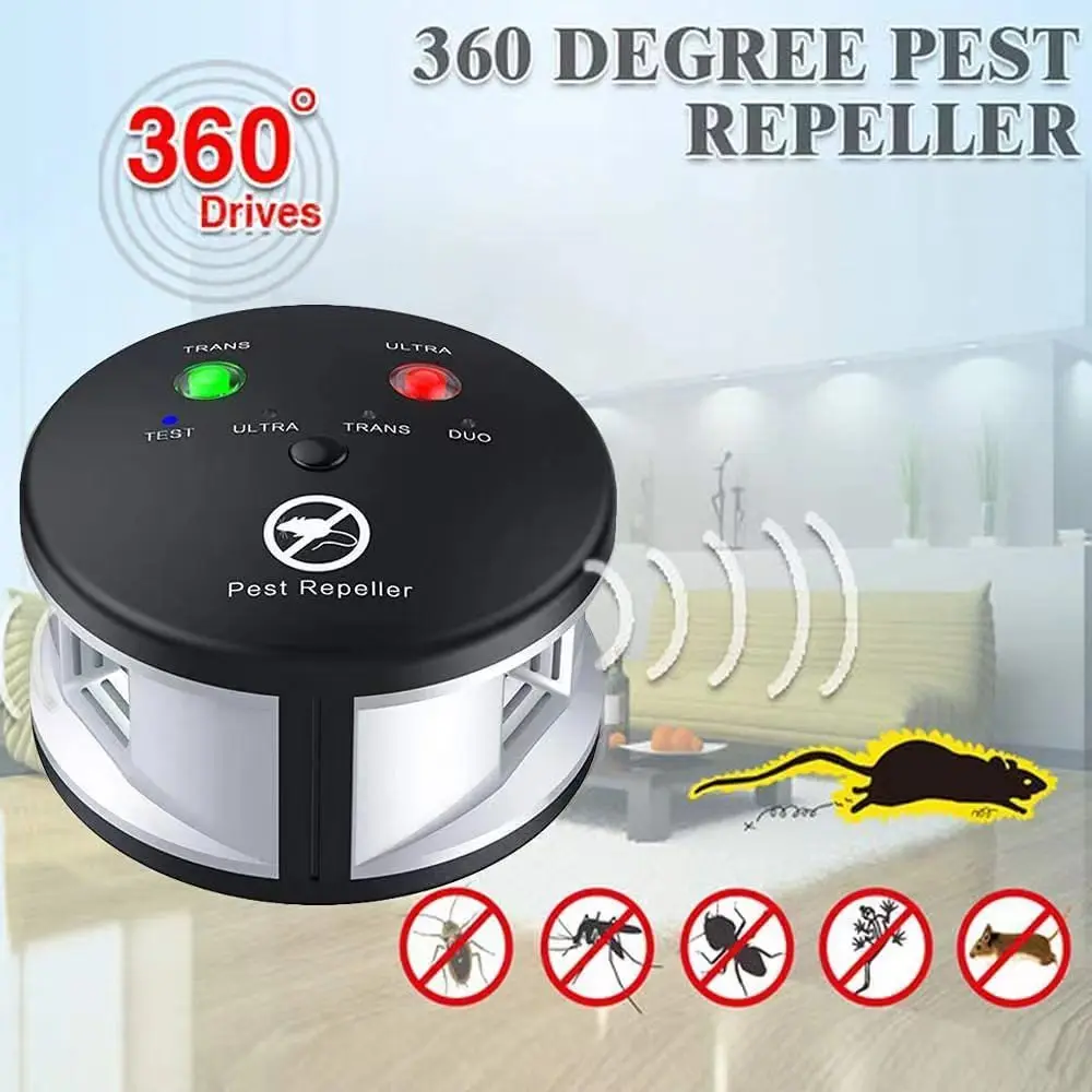 Factory price mouse expeller portable ultrasonic High end mice repeller ultrasonic Big round repeller rodent
