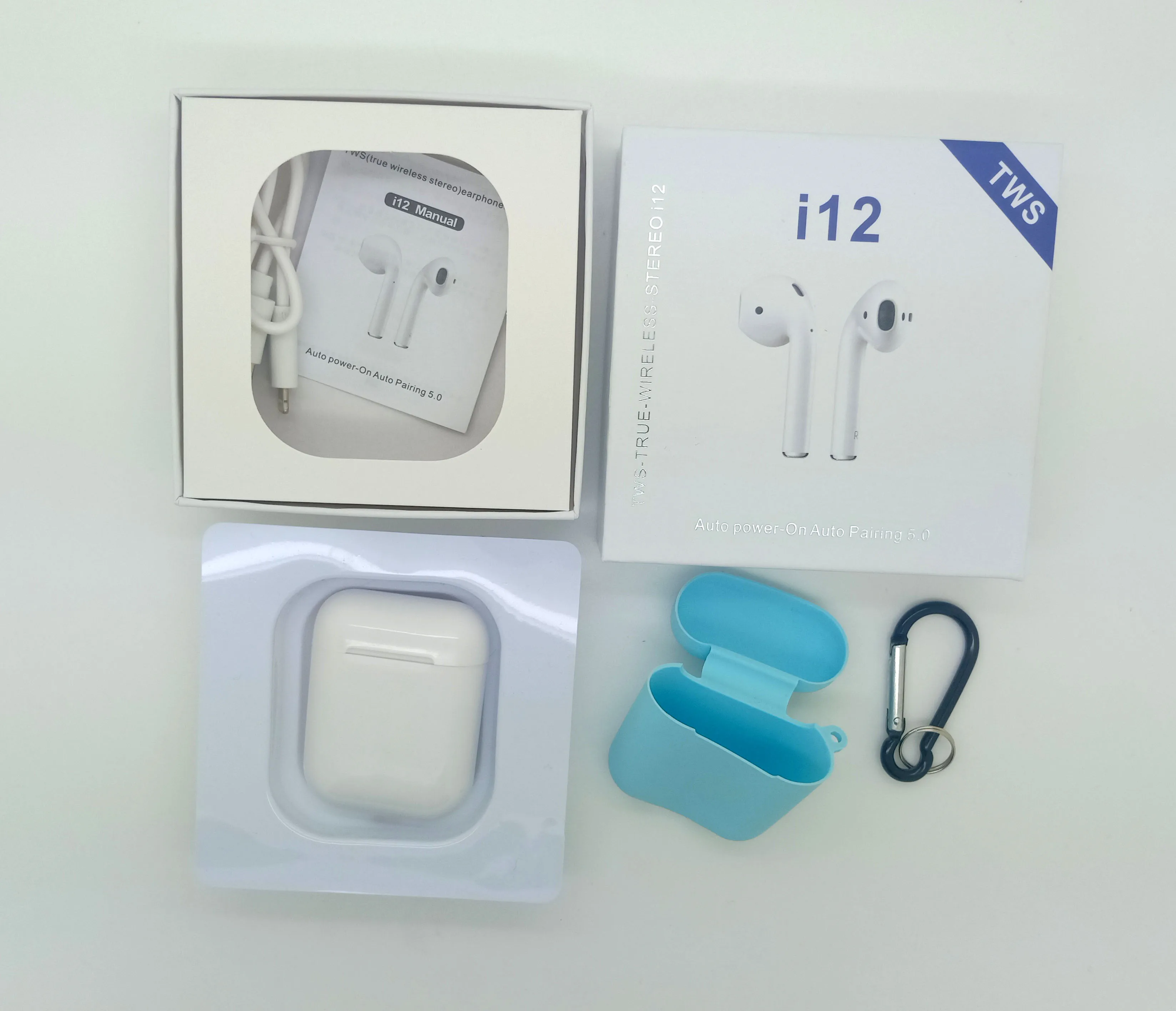 2021 Amazon Top Seller 100% QC check  i12  TWS True Wireless Stereo with silicone case