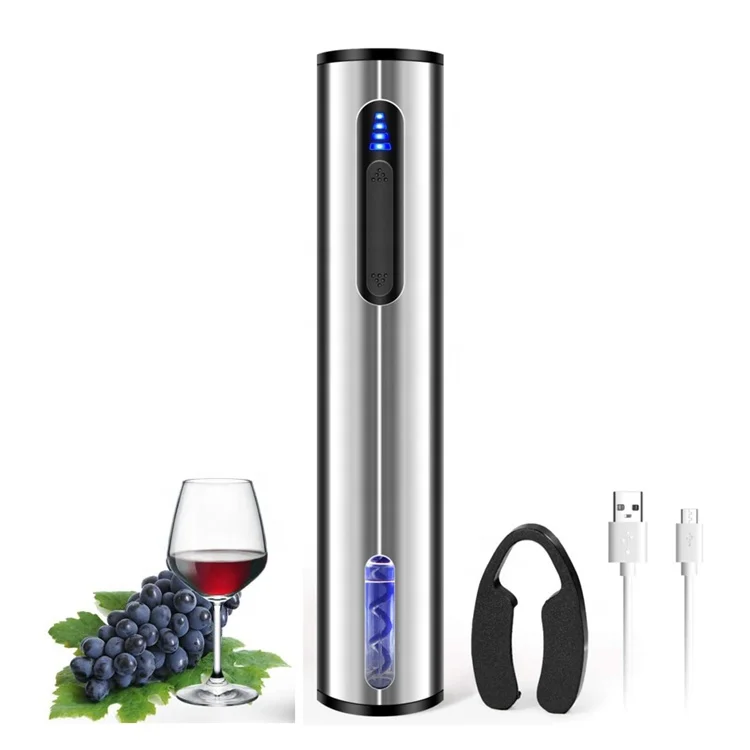 Wine Accessory Stainless Steel Multi-Functional Electric Wine Bottle Opener Rechargeable Corkscrew