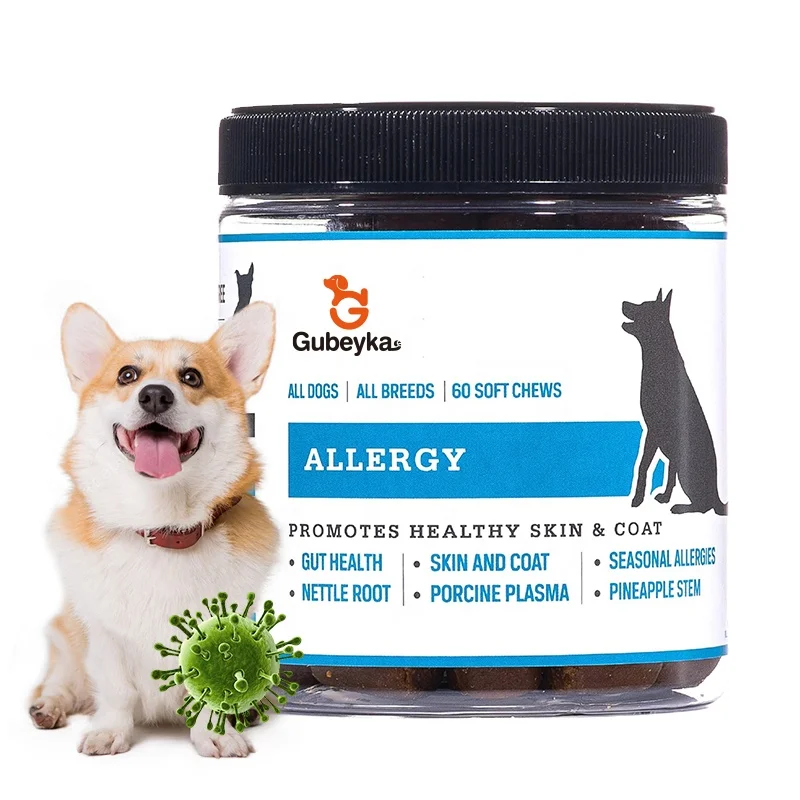 Allergy Relief Dog Chews + Omega 3 for Dogs - for Dry Itchy Skin - Skin & Coat Supplement