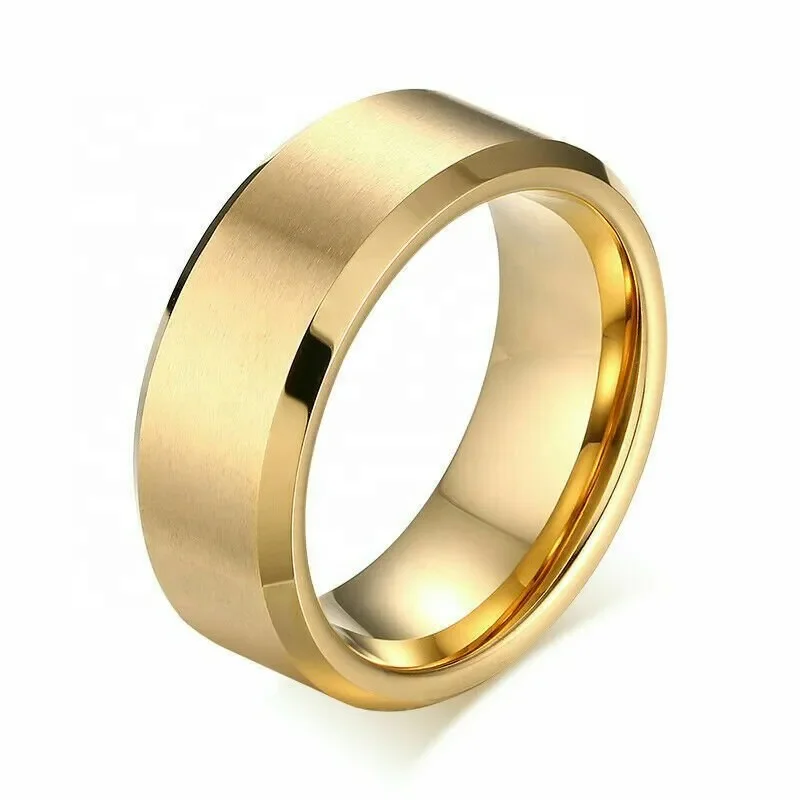 Men  Rings Inside and Outside Arc Glossy Couple Stainless Steel Ring No Gender Matte Brushed Simple Men and Women  Rings