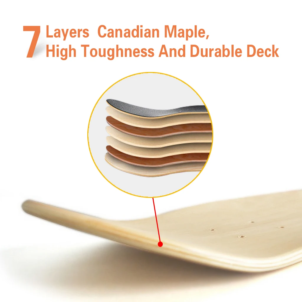 2022 Custom Logo 31*8 Inch Wholesale Oem Plain Skateboard 7 Ply Wood Complete Decks Skate Board