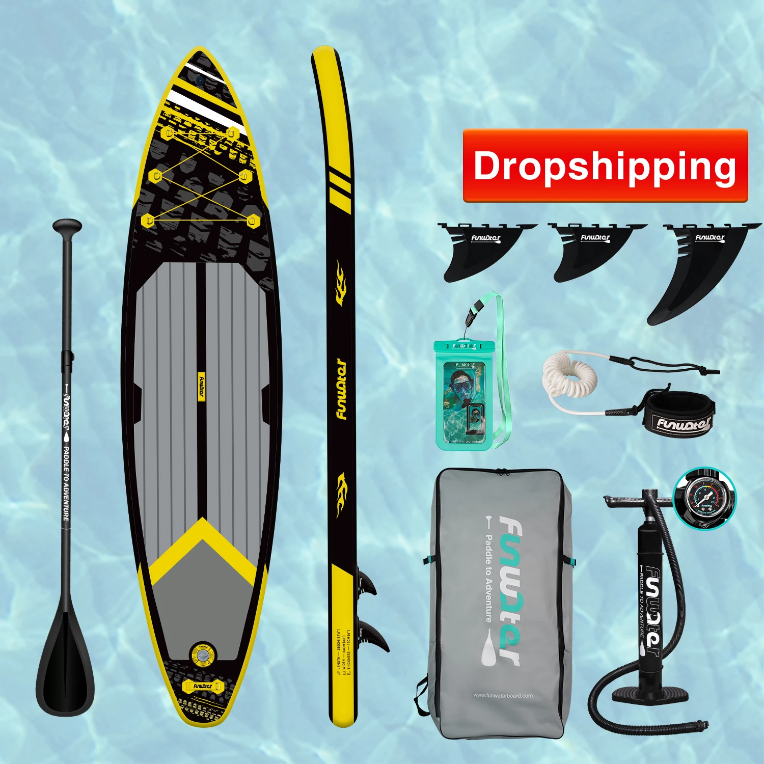 Фабричная фольгированная доска Funwater для серфинга из фольги надувная Гладиатор Прямая