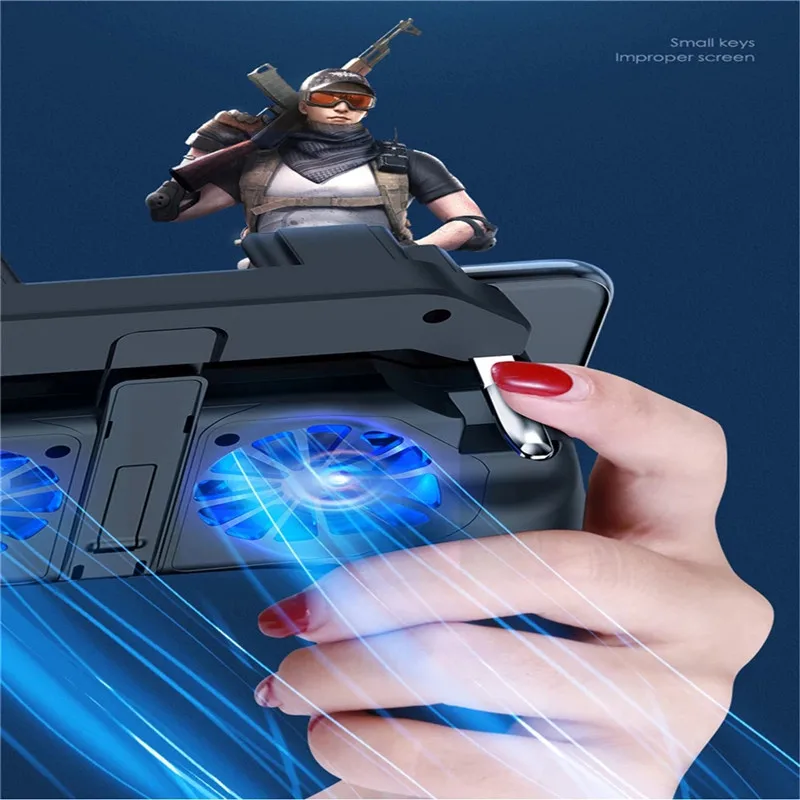 NEW H10  Gaming GamePad Double Cooler Cooling Fan with Trigger Mobile Game Controller Gamepad Joystick