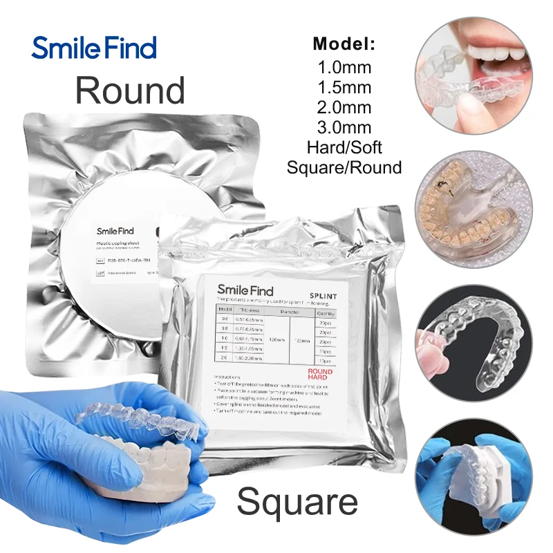 Invisible Orthodontic Plastic Alignment 0.8mm 0.6mm 0.75mm 1mmhard Soft Dental Clear Aligners Petg Tpu Vacuum Aligner Sheets