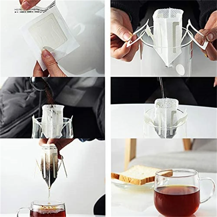 Hot Sale custom portable coffee bag drip cup hanging ear drip coffee tea filter bag