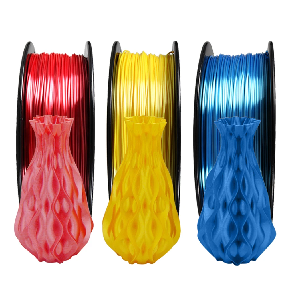 3DSWAY PLA Silk Filament 1.75mm 1KG Silk imitation Smooth Metal Gloss Material High Toughness FDM Material 3D Printer Filament