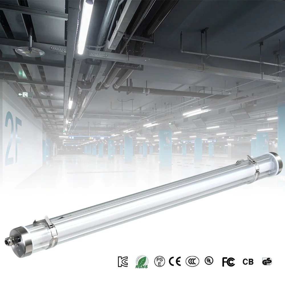 High brightness Dimmable linear vapor tight lighting Industrial Parking Lot Tubular led tri-proof light