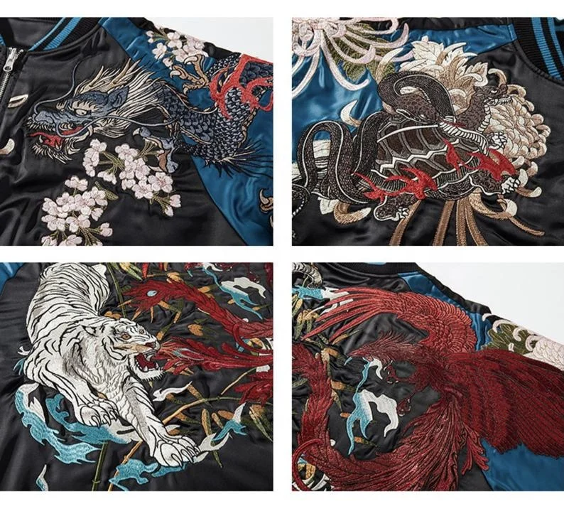 Top Quality Japanese Harajuku Embroidered Sukajan Souvenir Bomber Jacket