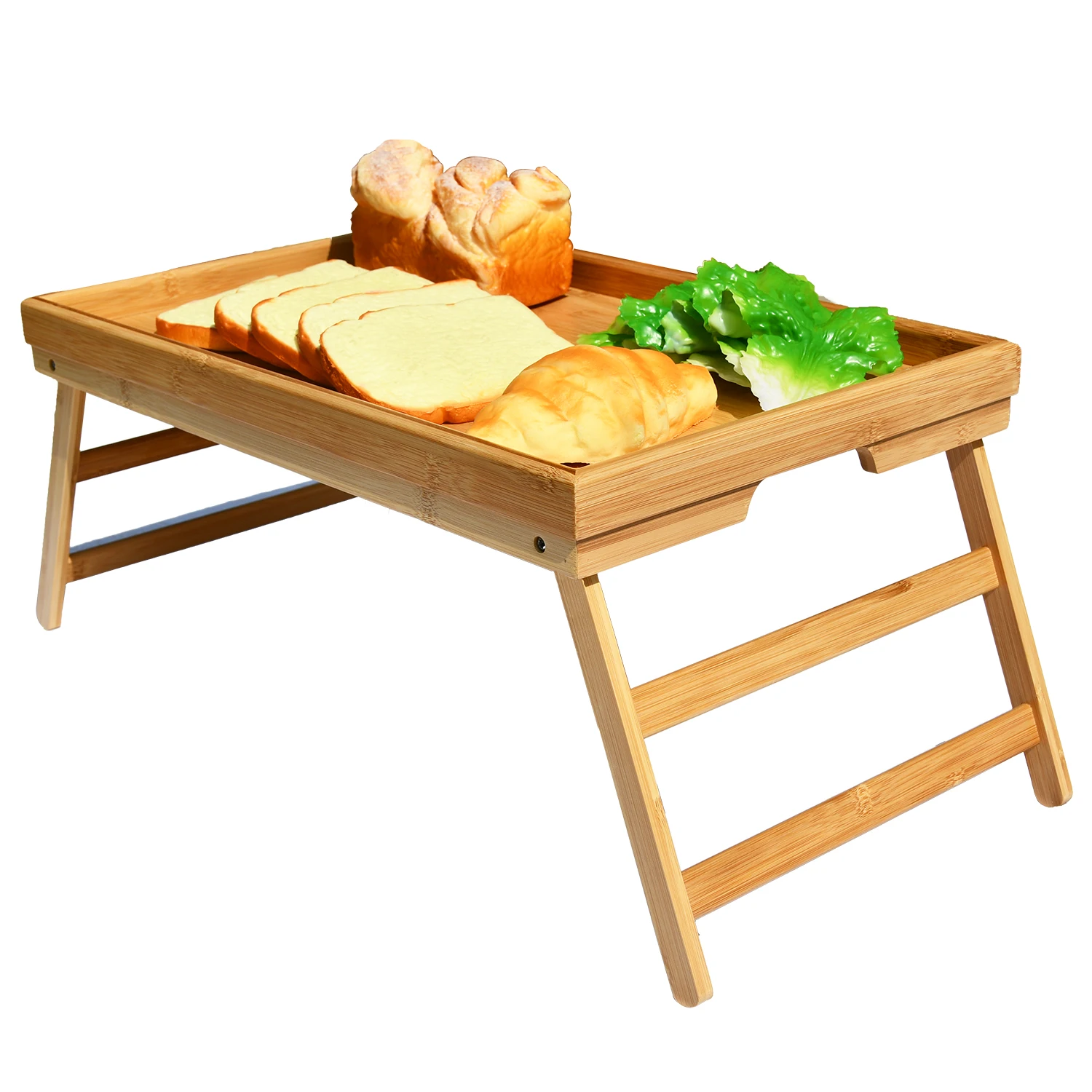 Modern Bamboo Outdoor Picnic Furniture Folding Snack Table With Legs Easy Children Art Craft Study Activity