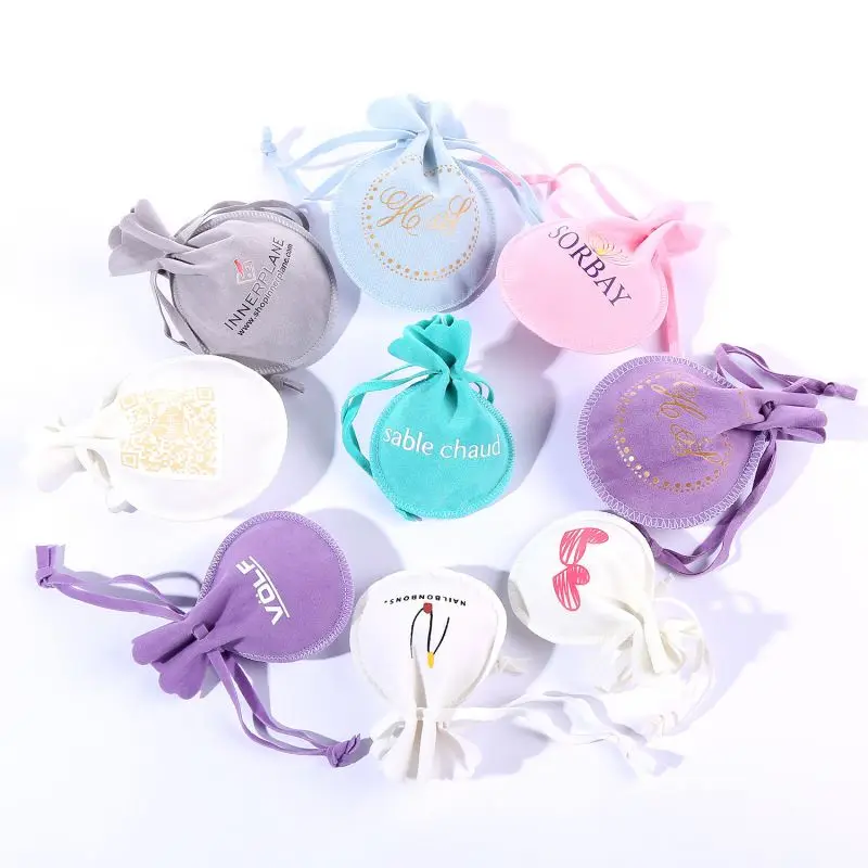 Custom Brand Logo Super Quality Suede Gift Gourd Pouches Drawstring Velvet Jewelry Calabash Bags