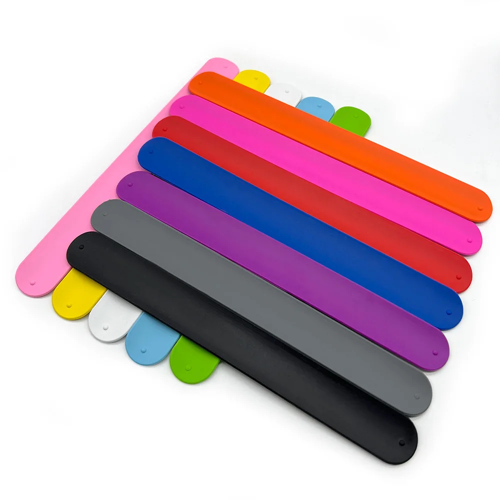 FREE SAMPLE Rainbow Silicone Slap Bracelet Wristbands Soft and Safe for Party Decorations Favors