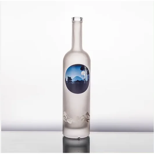 700ml 750 Ml Vodka Frosted Bottle 500 Ml Glass Bottles For Alcoholic Whisky liquor Manufacturer Wholesale