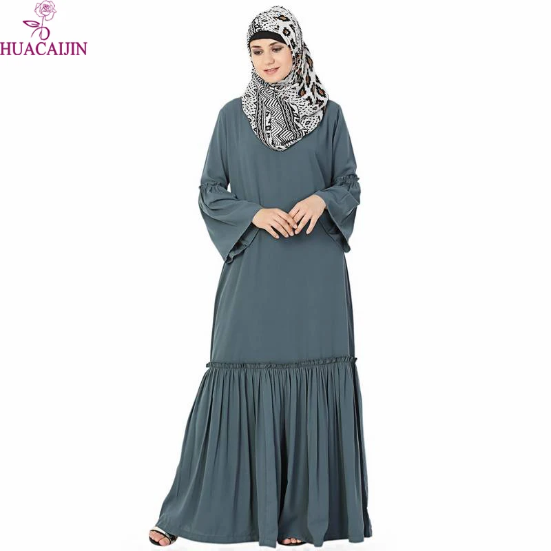 Low Price Islamic Muslim Abaya Simple Style India Pakistan Clothing Popular Long Sleeve Dubai Casual Girl Photos Dress For Women