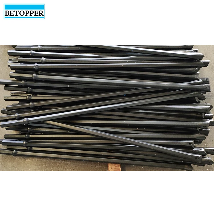 H22 H25 steel small integral drill rod not broken tip parts Dia34 800mm length for underground and tunnel drilling