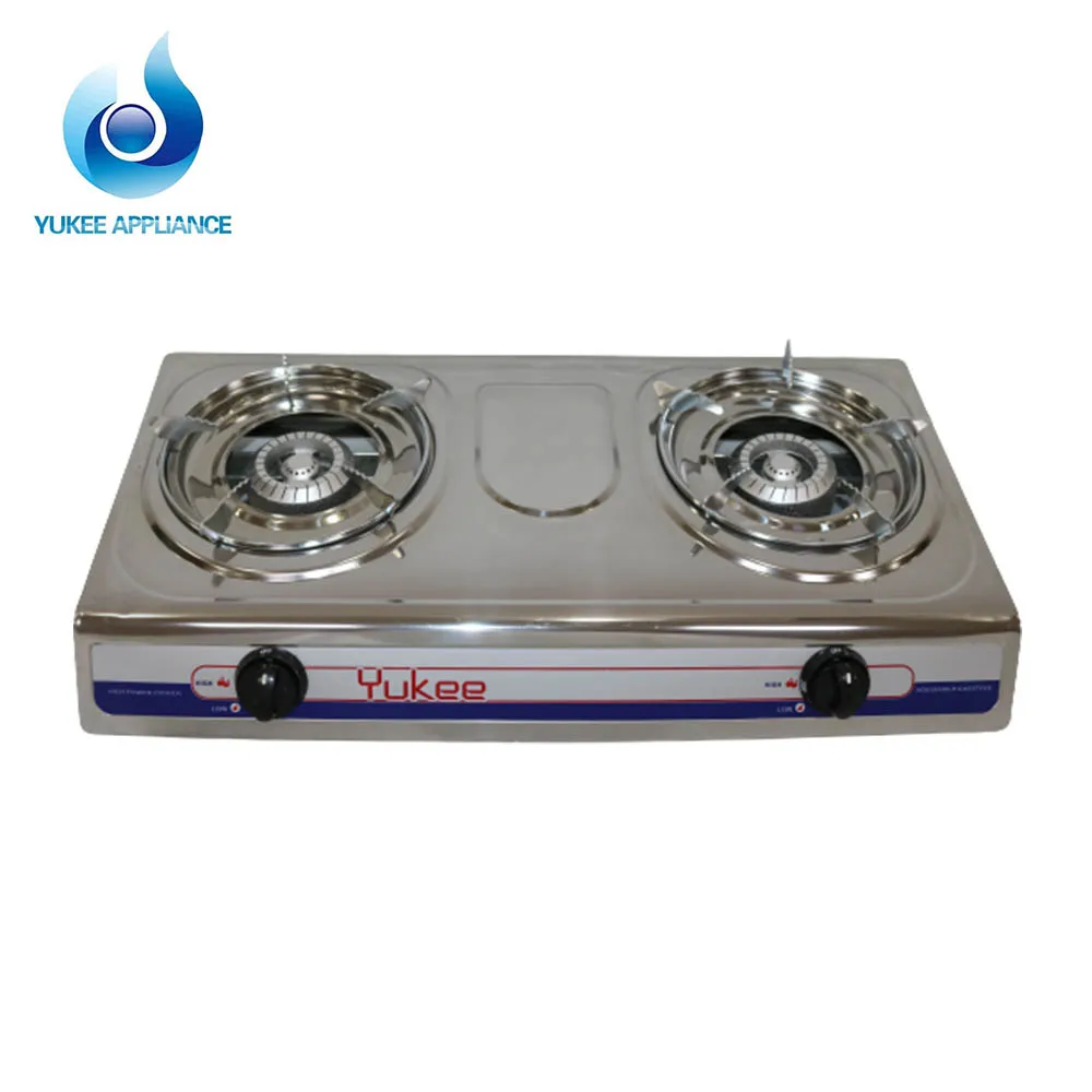Nigeria Hot Sale Top 10 brands Yukee tempered glass Cooktop Double burner Gas Stove Cooker Make In China