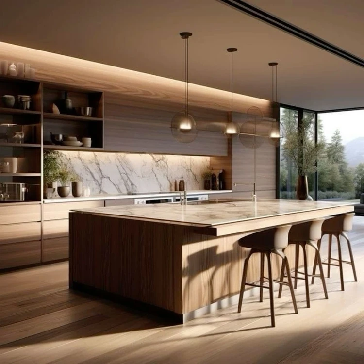 Apartment Solid Wood Kitchen Cabinets Designs Full Set Kitchen Cabinets Furniture Wooden Modern Kitchen Cabinet With Islands