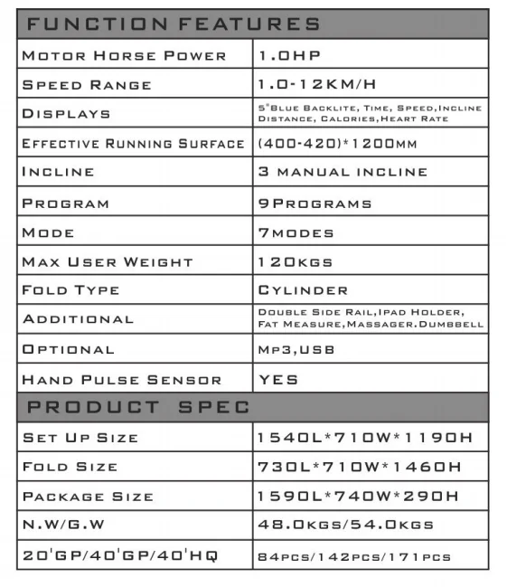 1.5HP Heavy Duty Foldable Mini Home Use Treadmill Professional Massage Machine Dumbbell Home Fitness Treadmill