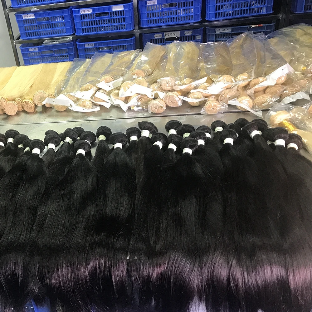 Wholesale Hot Sale China Suppliers Raw Indian Hair 1b Black Straight Salon Hair Extension