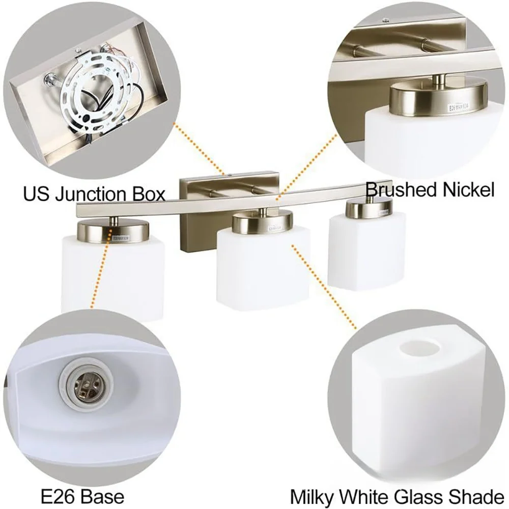 modern Hot Selling Glass Wall Lamp Black Lights Indoor Bathroom Vanity Sconce Fixtures LED wall lights