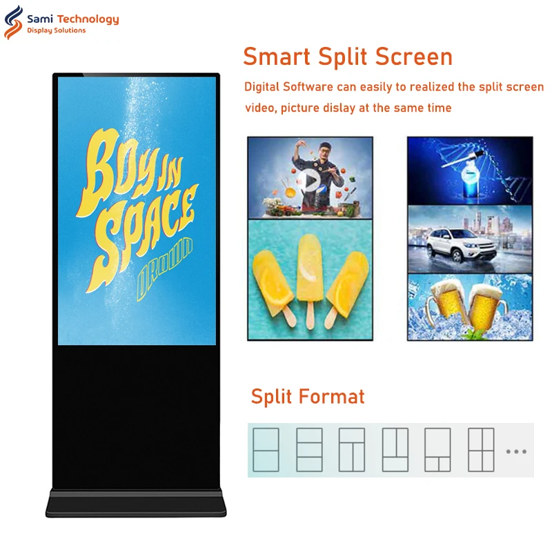 Horizontal TV Indoor Commercial Loop Video Landscape Brightness LCD Screen Signage Advertising Display