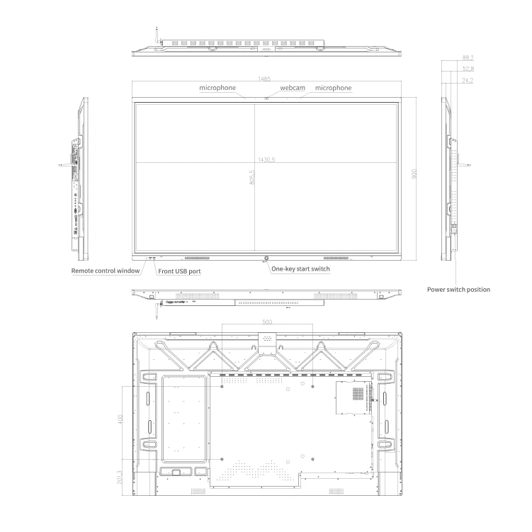LED tv skd 65 дюймов SKD 4K HD Интерактивная интеллектуальная панель со встроенной