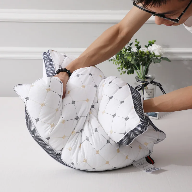 5 star Luxury hotel Pillow core custom size Quilting feather silk bed pillow for bedroom