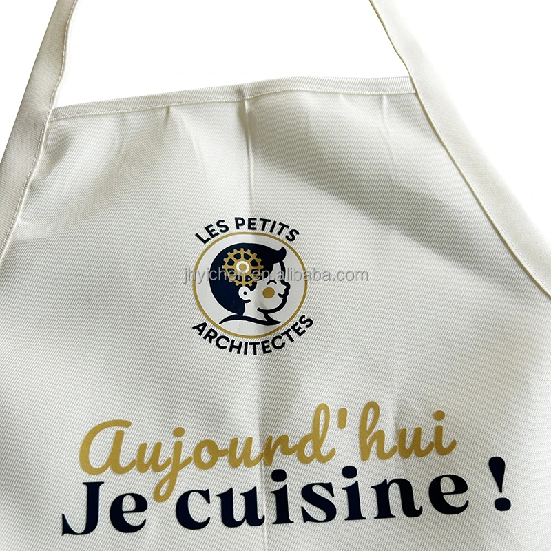 Cute Kids Kitchen Chef Apron Custom Printed Logo Cooking Apron Personalized Polyester Apron Set with Hat