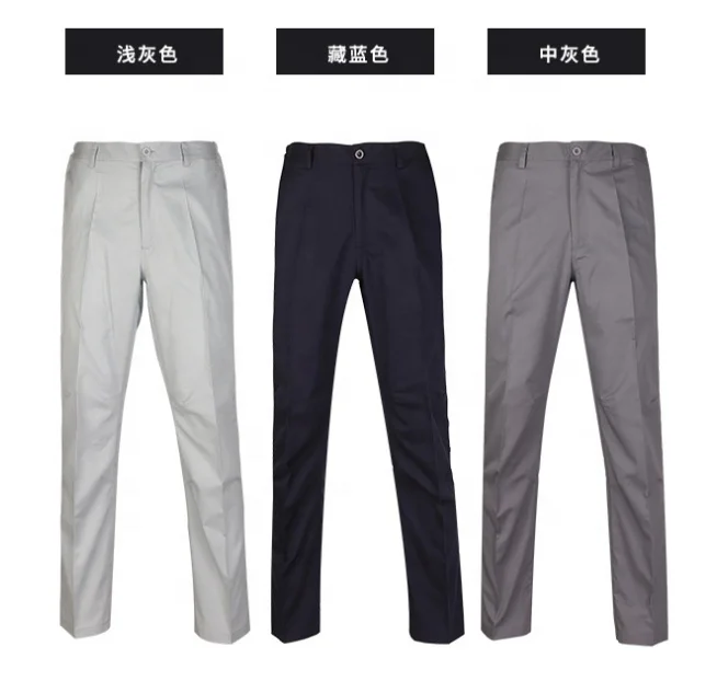 Summer Durable Breathable Labor Work Wear Button Up Short Sleeve Turn Over Collar Grey White Polo Shirt Jacket Cargo Pant Set