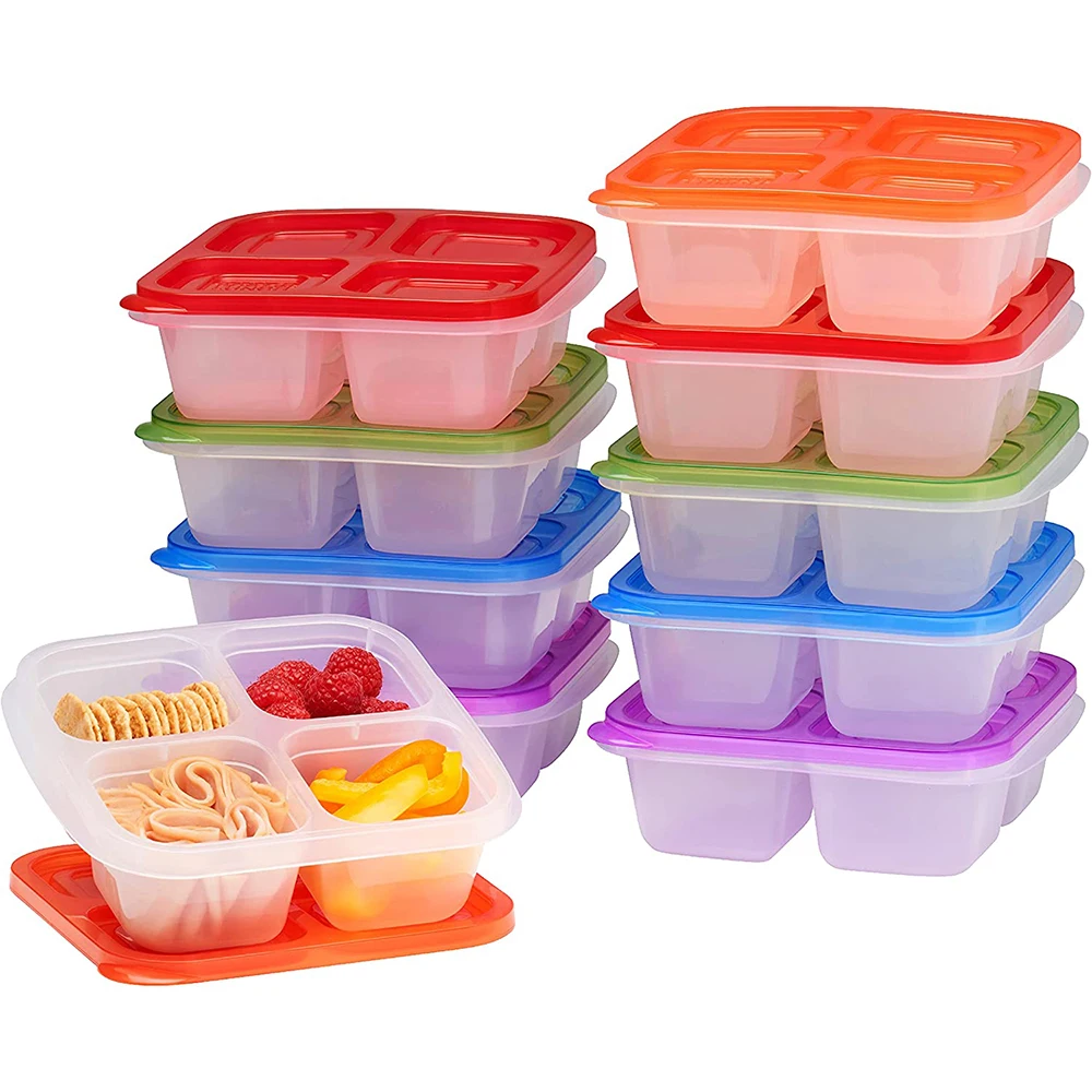 Reusable Plastic Snack Container for Toddlers and Kids Rectangle-Shaped Picnic Lunch Box for Food Does Not Hurt Hands