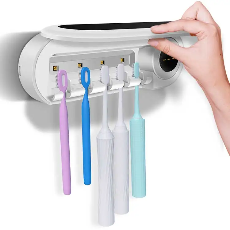 Electric wall mounted LED Smart Toothbrush Sterilizer Box Uvc Cleaner