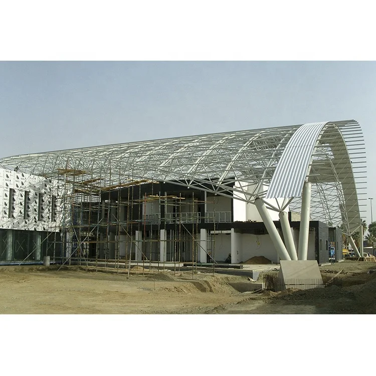 High standard prefabricated steel single layer space frame dome shed outdoor coal storage grid steel structure