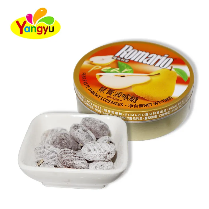 Pear Paste Throat Lozenges Mint Tablet Candy