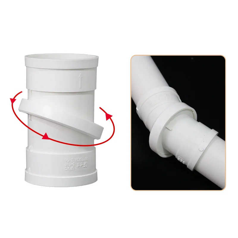 Factory wholesale UPVC PVC pipe fittings  double union Adjustable swivel joint elbow swivel universal joint for pipe Drain water