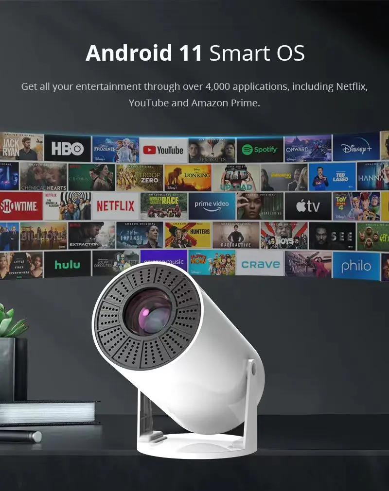2024 Лидер продаж мини-Стенд 4k видеопроектор беспроводной Wifi домашний светодиодный портативный видео Full HD умный экран дисплей проектор