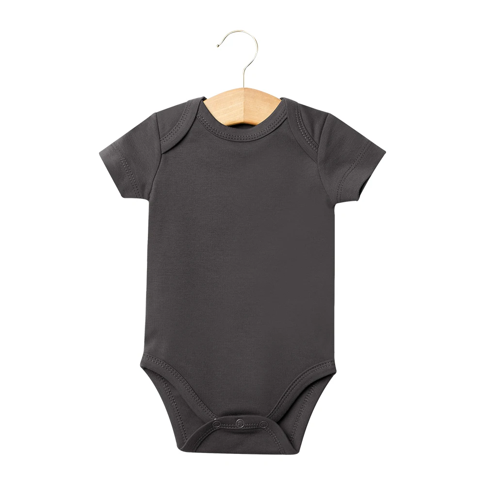 OEM 100% Organic Cotton Soild White Color Unisex Newborn Clothes Infant Bodysuit Baby Pajama Romper Baby Onesie
