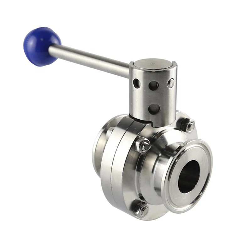 Hot Selling Quick Installation Manual Butterfly Valve China Stainless Sanitary Diameter19