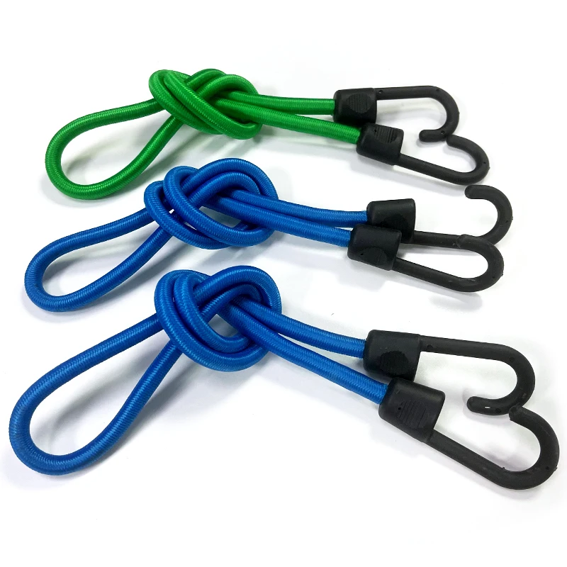 Colorful Round Elastic Cord Latex  Rope Heavy Duty Strap with Hook Nylon Flat Elastic Ball Bungee Cord With Hook