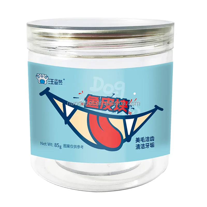 Factory Supply Wangdada natural Fish skin jerky health dog treat snack OEM ODM high quality 85g per bag pet dogs Feed