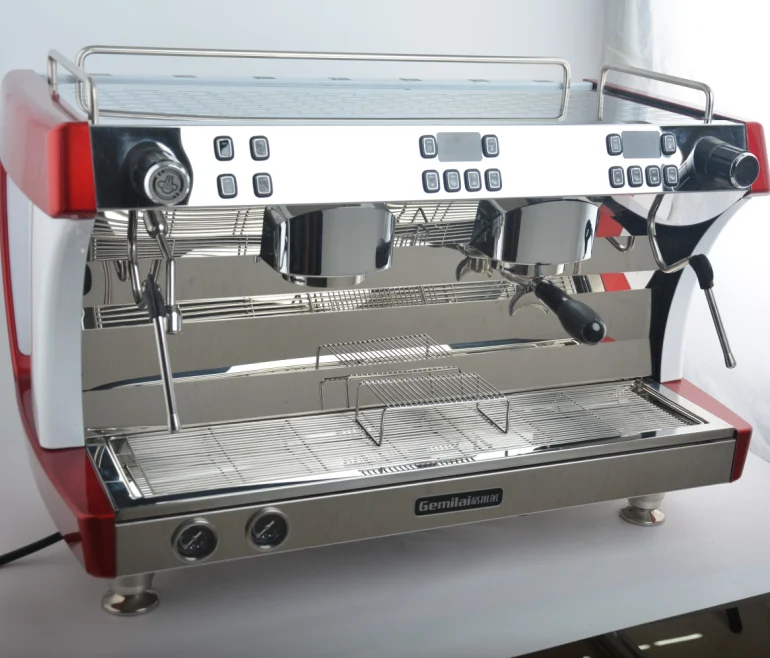 Полуэлектронная кофемашина для эспрессо 2 группы, домашняя и простая в эксплуатации Регулируемая кофемашина