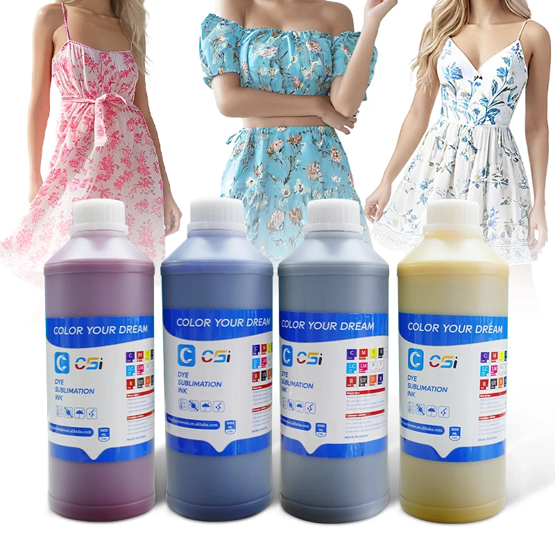 CSI Sublimation Ink for Epson in CMYK Colors for Textile printing