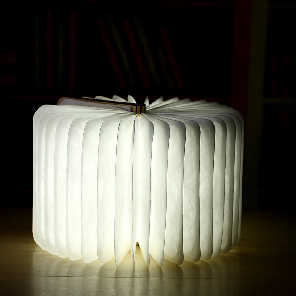 Night Light Book Shape Book Light Bedroom Mini Led Book Lamp Kraft Paper Led USB Charge Gift Items Rechargeable Home Decoration