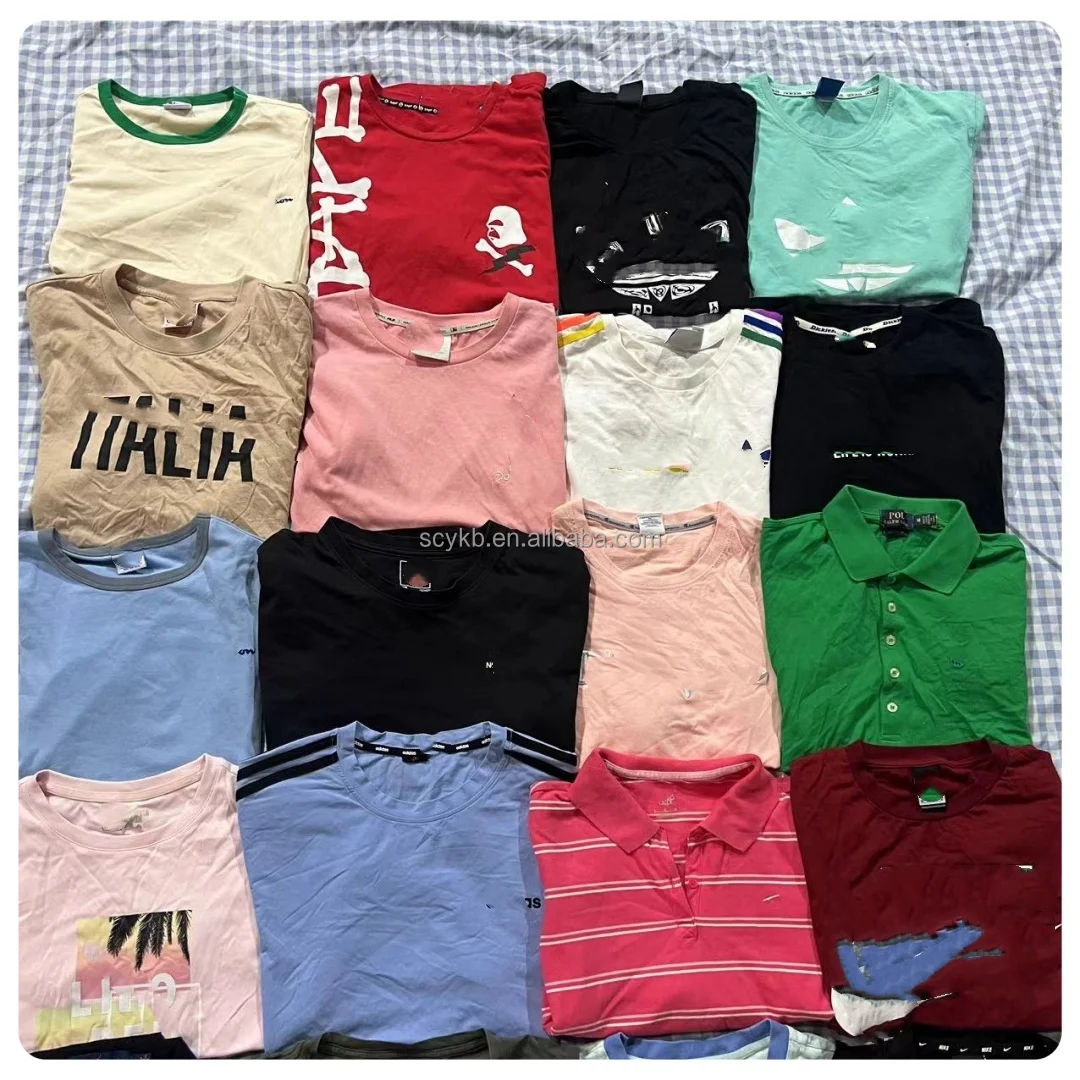 C02 second hand branded T shirt Used brand clothes in bulk Cheap wholesale sports brand second hand clothes collection