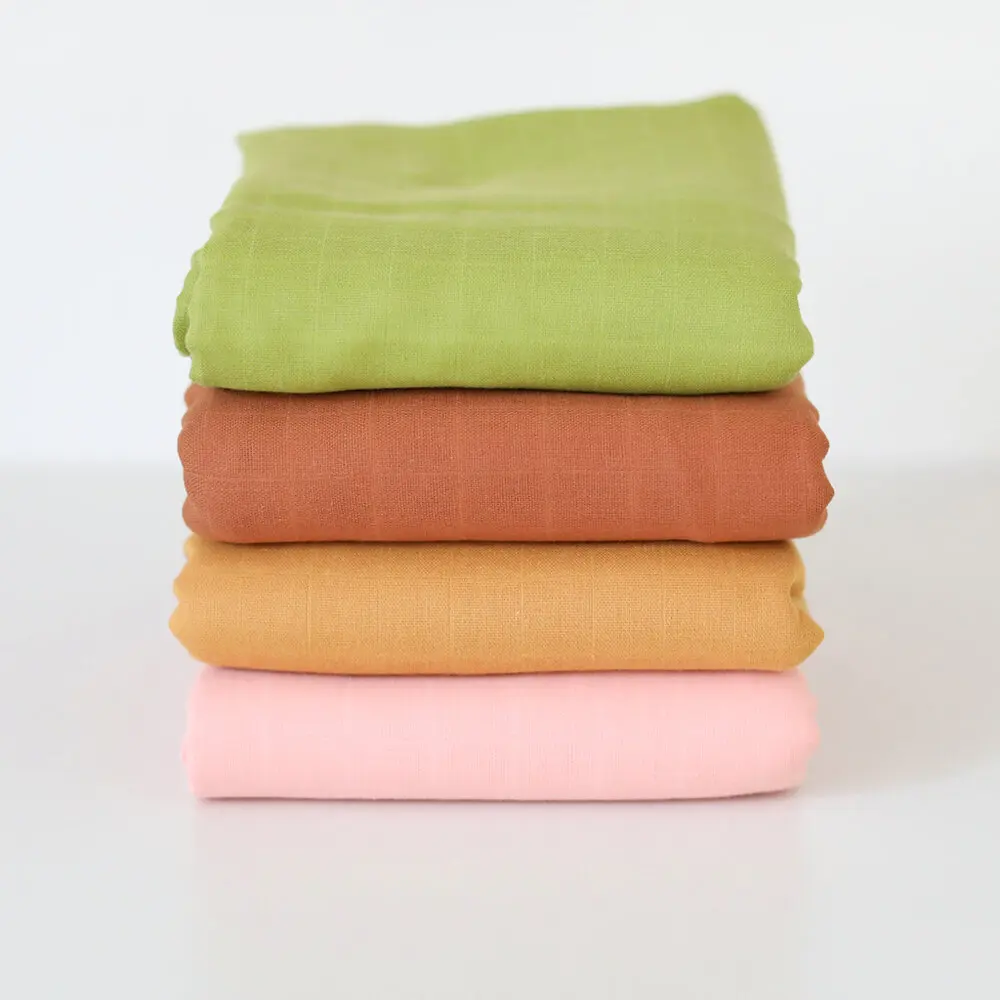Color Earthy Organic Muslin Gauze Cotton Bamboo Earthy Baby Swaddle Blanket muslin squares