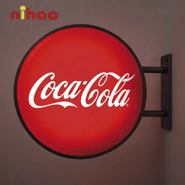 NIHAO Outdoor Indoor Custom Acrylic Round Circle Advertising Led Neon Light Box Sign for Bar Restaurant Promotion