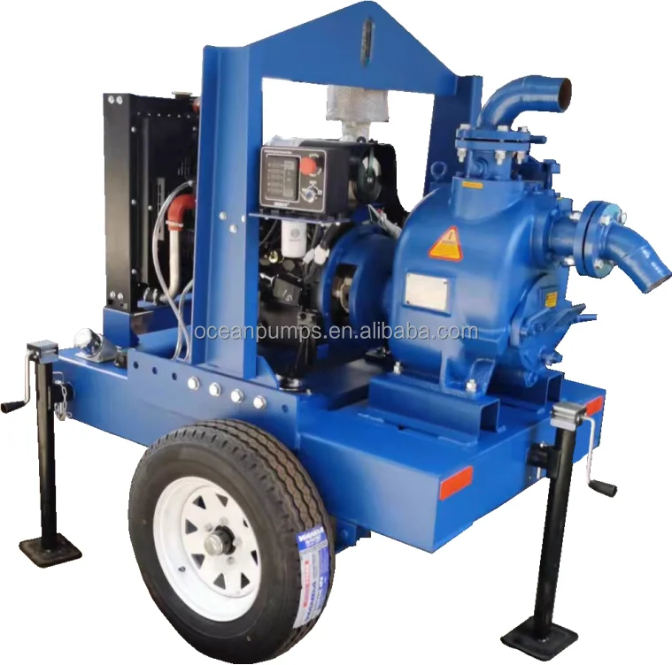 Hot Selling 2-12 Inch Self Priming Pump Diesel Engine Water Pump With Engine And Trailer